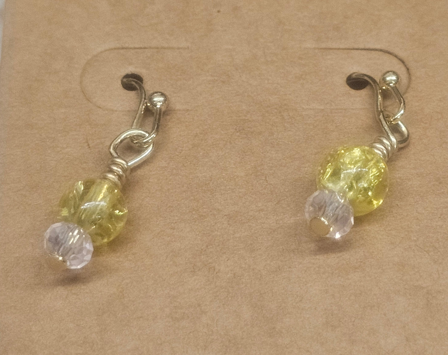 Small yellow drop Earrings