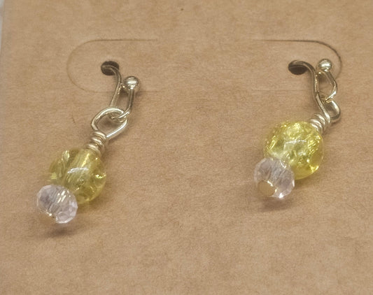 Small yellow drop Earrings