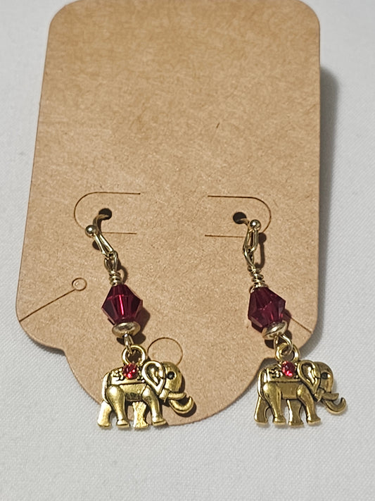 Red Elephants Earrings