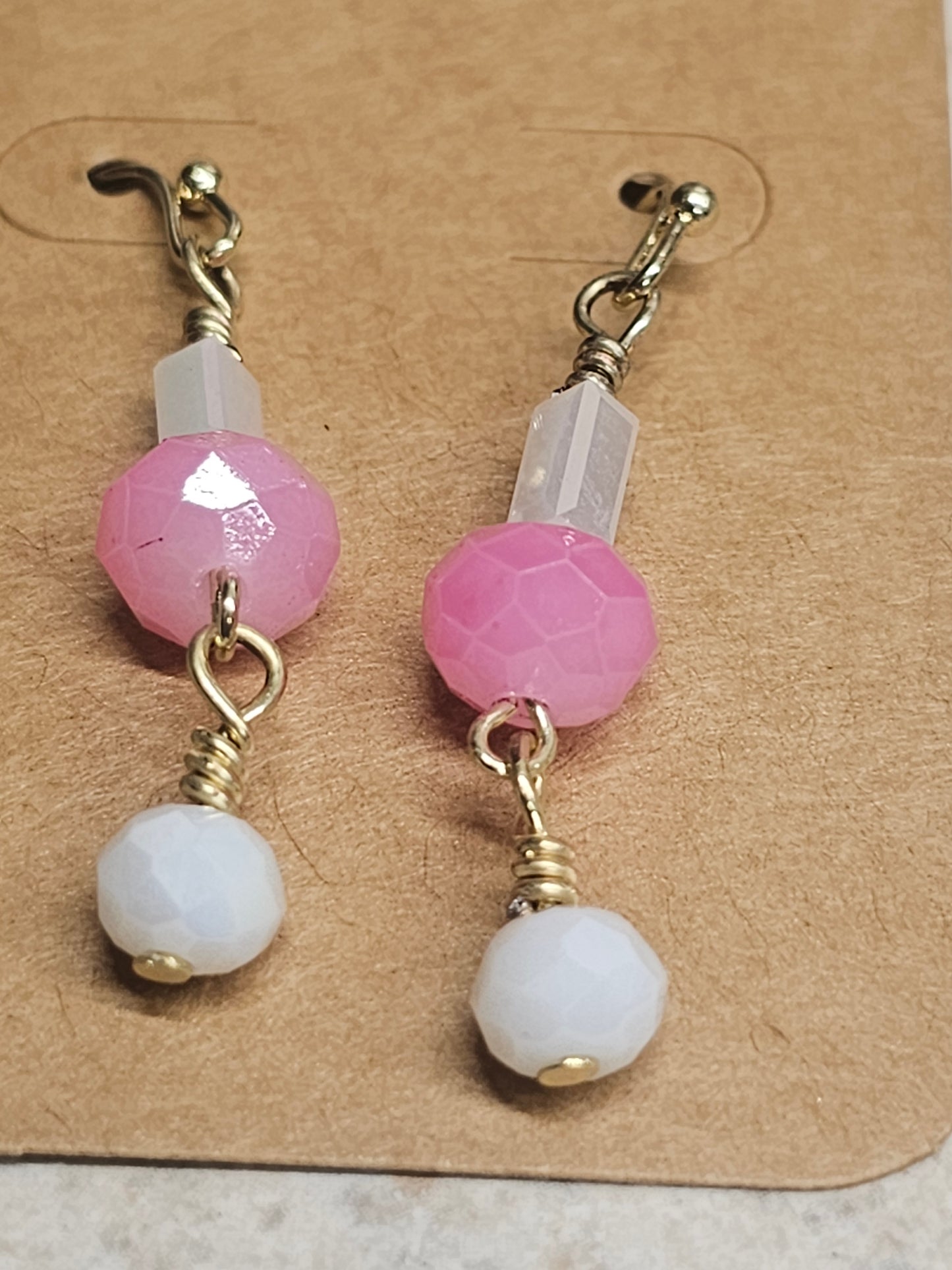 Pink drop Earrings